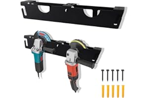 GAESHOW Soporte de Pared para Amoladora Angular, Amoladora Angular de Pared con Tornillos de FijacióN, Estante de Almacenamiento, Herramientas EléCtricas para Cortadores, Pulidores, Garaje, Negro