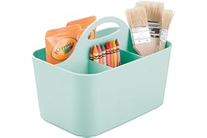 mDesign Contenitore portaoggetti – Per materiale creativo e cancelleria – Capiente organizer scrivania per pastelli, pennelli, matite e altri accessori – verde menta