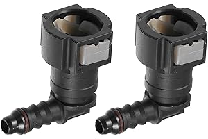 A ABSOPRO conector Rápido de Manguera de Línea de Combustible para Automóvil, 90 Grados, 3/8" (9.49Mm) Sae A 1/4" (6Mm), desconexión de Manguera de Plástico Gris (Juego de 2)