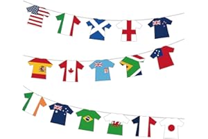 YOFANUP World Cup Football 2026 Flags Bunting, 16.5ft/5m, Bunting for World Cup Party Decorations, Double Sides Jersey Bunting for Restaurant Bar Club Garden Decor