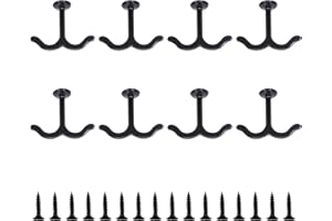 HFDONGL Haczyki sufitowe, 8 sztuk, czarne, wieszaki na ubrania, do wentylatora sufitowego, jogi, roślin