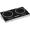 Geepas Double Burner Infrared Cooker, 99mins Timer, GIC6131 | LED Display | 9 Temperature Settings | Child Lock | Ceramic Heating Element