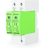 DEWIN Surge Protection Device, 2P 40KA Photovoltaic Lightning Arrester Device DC 1000V Surge Protector Lightning Protection D