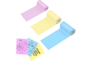 3 Roll Drucker Papier Mini Aufkleber Drucker Papier Thermopapier, 57 x 25 mm, für Lovcoyo Mini Wireless Mobile Instant Drucker Gelb/Blau/Rosa Mini Pocket Thermal Pinter Papier nicht klebend Papier