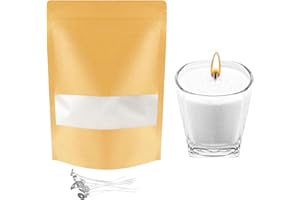 TUMYBCC Pearled Candle Sand Making Kit - 10 Colors Candle Making Kits for Adults with 5 Pcs Wicks - Refillable Sand Pearled Candle Wax Pearl Granules Powder for DIY Candles Making (White 100g)