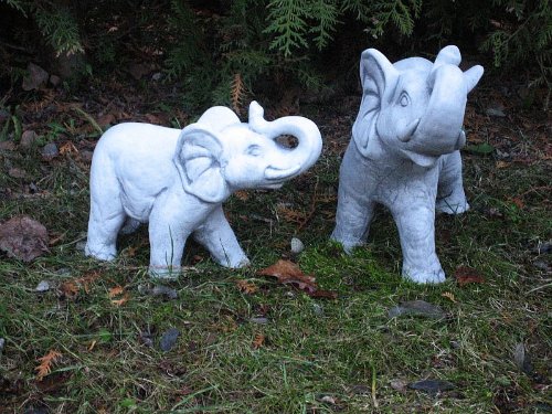 Nr.044 Steinfigur Feng Shui Elephant Elefant Klein ca.5,8 kg Frostfest Stein - 6
