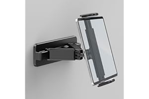 aceyoon Soporte Tablet de Pared, Giratorio 360° Soporte Tablet de Cocina Multiángulo Ajustable Compatible con iPad Pro/Mini, Galaxy Tab, para Surface Pro, para Kindle, de 4,7 a 12.9 Pulgadas (Negro)