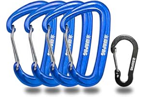 WAPAG - Mosquetón Resistente y Ligero de Aluminio en Forma de D, 1200 kg, para Camping, Senderismo, Exterior, Hamaca, pequeño mosquetón para Llavero