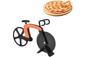 ANEI Pizza Cutter, Bicycle Pizza Cutter Wheel with Non-Stick Stainless Steel Super Sharp Blades, Novelty Gift, Orange
