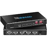HDMI 2.1 Splitter 4K 120Hz 1 IN 4 Output with Audio Extractor VRR ALLM HDCP2.3 HDR10+ Optical SPDIF and 3.5mm AUX Audio EDID