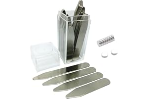 ‎NCONCO 40 Stück Kragenstäbchen aus Metall, Kragenstäbchen aus Edelstahl, mit Aufbewahrungsbox und 10 Magneten, für die meisten Businesshemden, Herren-Geschenk (4 Größen)