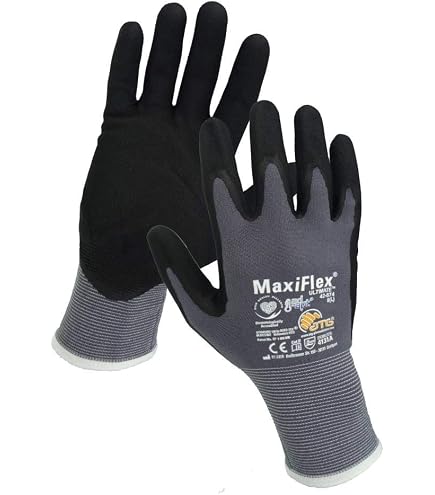 ATG MaxiFlex Ultimate Montagehandschuhe – Grau/schwarz, Größe 9, Ultraleicht & Atmungsaktiv