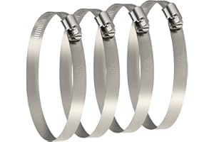 TUPARKA 4 Pack Large Size Metal Hose Clips 91-114 mm Adjustable Ducting Clamps for Securing Hoses and Pipes Tube