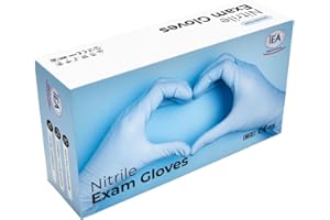 IEA Medical Guantes de nitrilo talla M - Guantes desechables, Guantes, Desechables, Guantes de examen, Sin látex, Sin polvo, Resistentes al desgarro, Agradables a la piel, 100 unidades, Azul