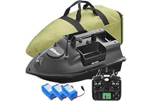 Bilbear Barco de cebo GPS con 3 solapas y GPS, barco de suministro de cebo, barco de pesca para carpas, con bolso de mano, color negro