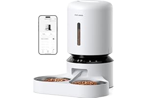 PETLIBRO 5G Wi-FI - Dispensador automático de Comida para 2 Gatos, Triple conservación con Cuenco de Acero Inoxidable y Tapa de Bloqueo Giratorio, hasta 50 porciones, 10 Comidas al día