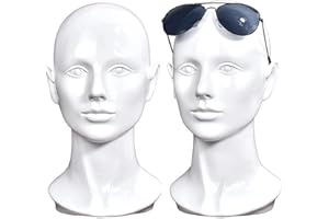 Davinona Bright White Professional Female PVC Mannequin Head Dissplay Doll Head Stand Dummy Realistic Head Manikin Head for Display Headset, Headphone, Game Console, Hats, Wigs Jewellery (L70LB)