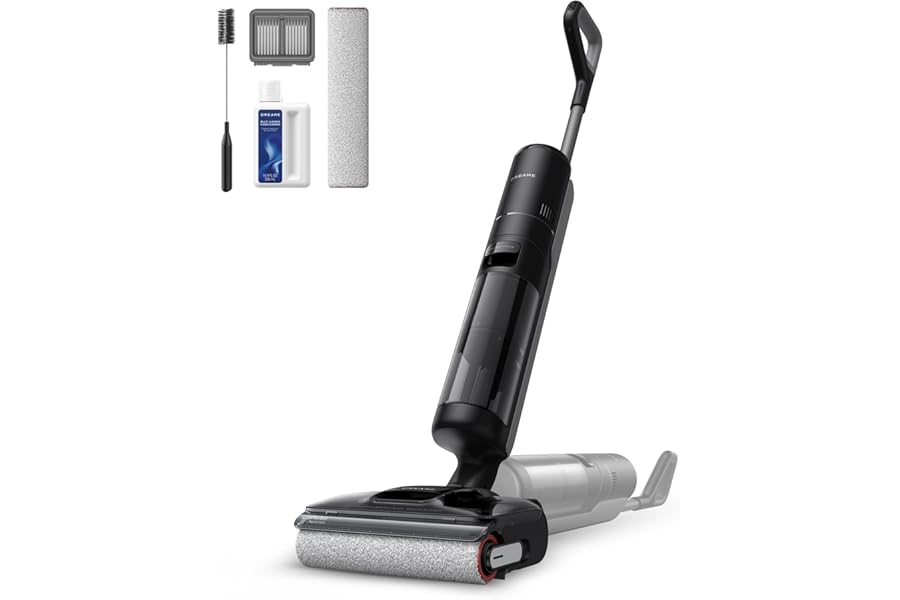 DREAME H12 Pro FlexReach Vacuum Cleaner, 180° Flat Design, 5 Min Drying, 18,000 Pa Vacuum, 90 °C Roller Cleaning, 50 Min Continuous Cleaning