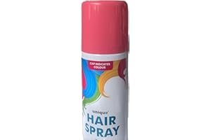 PARTY BUZ WE VALUE YOUR TRUST Temporary Hair Color Spray Wash Out Washable Party Fancy Dress Up Accessories Party Halloween Hairspray 133ml (1, Pink HairSpray)