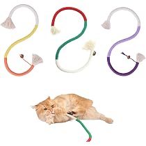 3er Set Sisal-Seil Spielzeug Für Katzen – Mit Katzenminze & 70 Cm Länge – Kauspielzeug Für Zahnreinigung & Spiel