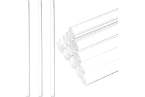AHANDMAKER 16 pièces Tiges de Goujon Rondes en Acrylique Transparent de 10 MM tiges de Cylindre en Plastique de bâton de décoration de gâteau pour Les lustres en Cristal de décoration de gâteau