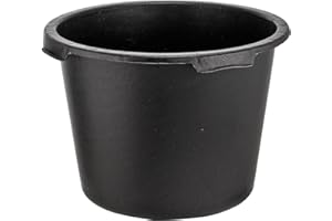 ‎BURI BURI 10 Stück Mörtelkübel rund 40L, 48cm breit, 34cm hoch, schwarz Pflanzwanne Pflanzenkübel außen Pflanzkübel groß Maurerwannen Baueimer Eimer Mörtelwanne Pflanzgefäß Kübel Maurerkübel ZEHN Gefäße
