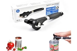 Jaimela Apriscatole Manuale, Professionali Senza Sfioramento Maneggevole Apriscatole in Acciaio Inossidabile con Manopola Easy Turn, Taglio Laterale Liscio Senza Tagli Taglienti Apriscatole