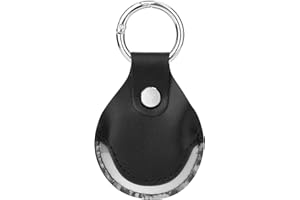 CaSZLUTION for Pebblebee Clip Universal Case - Microfiber PU Leather Protective Case with Key Ring Compatible with Pebblebee Android iOS Clip Rechargeable Mini Item Tracker (1 Pack, Case Only) Black