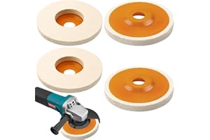 ZDNT 8 Pcs Disque de Polissage Meuleuse D'angle 125mm - Bore Feutre de Laine Roue pour Verre, Céramique, Plastique, Métal, Marbre