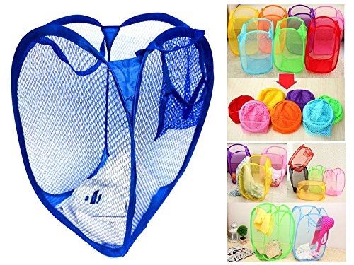 triecoworld faltbar Pop Up Mesh-Wäschekorb Korb Tasche Bin behindern Spielzeug ordentliche Aufbewahrung dunkelblau