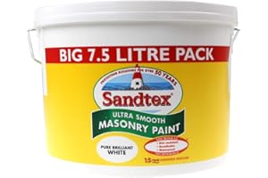 Sandtex Ultra Smooth Masonry Paint - Pure Brilliant White - 7.5 litres