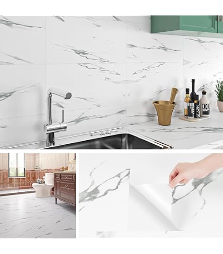 Carrelage Adhésif Art3d 10 Dalles 30x30cm Blanc Joint Noir - Crédence Cuisine Salle De Bain Épaisse