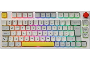 EPOMAKER Theory TH80 PRO 75% ISO(UK) Hot Swap RGB 2.4Ghz/Bluetooth 5.0/Wired Mechanical Keyboard with MDA PBT Keycaps, 4000mah Battery, Knob Control for WIN/Mac/PS4/PS5/Xbox (Wisteria Linear Switch)