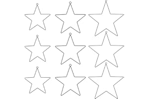 FADCAER 9Pcs 3 Größen (30/20/10cm) Stern Kranz Rahmen - Hängende Metall Sterne Ring zum Basteln, Draht Rahmen DIY Handwerk Reifen, Traumfänger Makramee Ring, Urlaub Kranz, Weihnachten