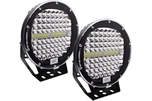 Safego 2pcs Focos LED Tractor, 9" 408W 40800LM Faros Trabajo LED Spot 12V-24V IP67 Impermeable Luz de Niebla para Coche, SUV, UTV, ATV, Off-road, Camión, Moto (Concha negra)