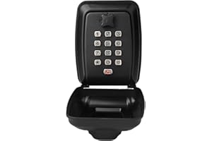 Marstey Schlüsseltresor zur Wandmontage, wasserdichter Schlüsselsafe für den Außenbereich, großer Schlüsselschlosskasten mit zurücksetzbarer 12-stelliger Zahlencode, Schlüsseltresor, Abdeckung,