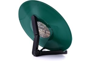 MAYRECORDS Espositore per dischi in vinile, pieghevole, antiscivolo, multifunzionale, per LP e album, da tavolo, in plastica, colore: nero