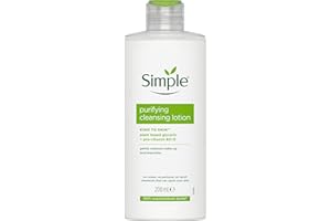 Simple Kind to Skin Purifying Cleansing Lotion Cleanser for Sensitive Skin Gently Removes Makeup and Impurities 200 ml