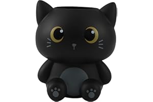 I-TOTAL - Portatutto 3D – Organizer da Scrivania in Stile Kawaii per Penne e Accessori, Idea Regalo (BLACK CAT)