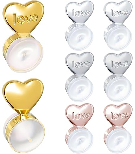 8 Stück Ohrring Heberverschlüsse Silber - Stützverschlüsse Für Schwere Ohrringe