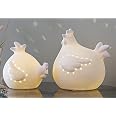 Dekoleidenschaft 2x LED-Kürbis Aus Porzellan – Mattweiß, Für Halloween & Herbstdeko