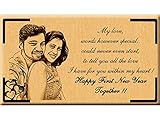 Incredible Gifts India Happy New Year Gift Ideas- Wooden Photo Engraved(7X4 In)