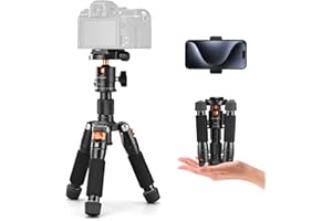 K&F Concept Mini statyw biurkowy, kompaktowy statyw biurkowy 52 cm z głowicą kulową 360°, płytka szybkiego zwalniania 1/4'' do kamery wideo, obciążenie do 6 kg