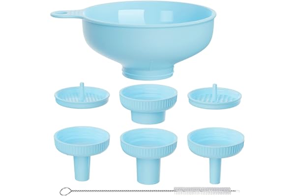 Entonnoir de cuisine à bouche large Pisol - En plastique de qualité alimentaire - Avec 4 tailles de becs pour remplir des bocaux Mason larges et ordinaires, des épices, du shampooing