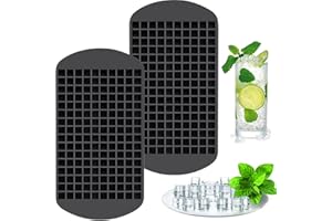 Lesipee Mini Ice Cubes, Silicone Ice Cube Tray for 160 Ice Cubes for Kitchen, Drinks, Beer, Baby Food, Fruit Ice Cubes, 1 x 1 cm (2 Pieces Ice Cube Tray)