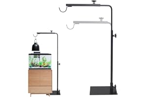 VEGENA Support de lampe pour reptiles, cage d'habitat, support de lampe chauffante, pour reptiles, hauteur réglable 40 à 64 cm, support lumineux pour tortues geckos, lézards, tortues, araignées