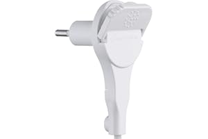 Electraline 520200 Fiche Male 2P 6A Extra Plate Blanche, Blanc