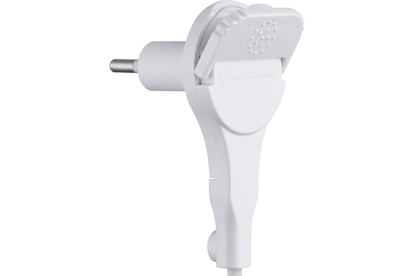 Electraline 520200 Fiche male 2P 6A extra plate Blanche