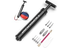 Bncxdc Pompe de Football, Pompe à Ballon, Mini Pompe à Ballon avec 7 Aiguilles, Pompe de Basket Portable, Pompe à air Manuelle pour Ballon de Football, Ballon de Rugby, Volley-Ball