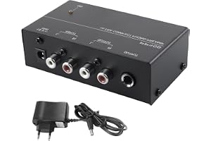Phono förförstärkare, Phono förförstärkare, mm elektronisk stereoförförstärkare, RCA-ingång och -utgång, platina-förförstärkare, skivspelare Phono skivspelare förförstärkare med 12 V